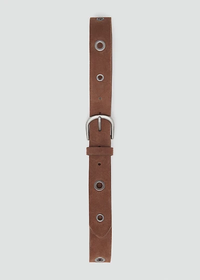 Belt with metal eyelets