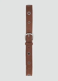 Belt with metal eyelets