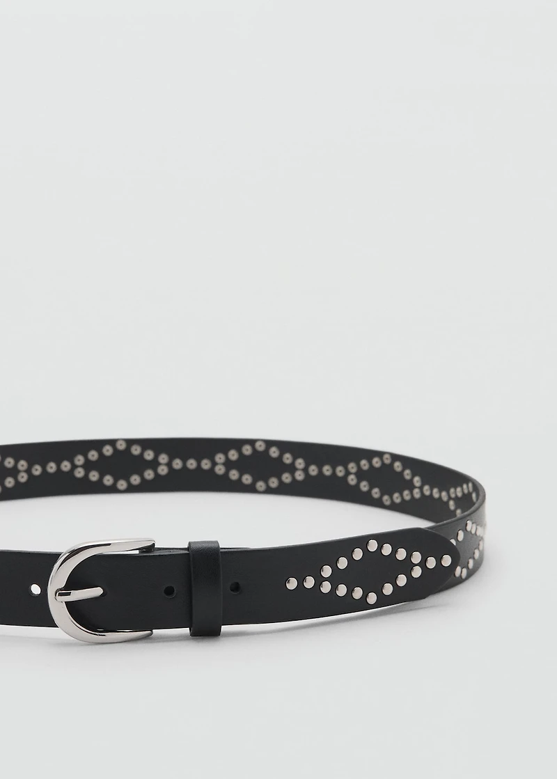 Studded faux-leather belt
