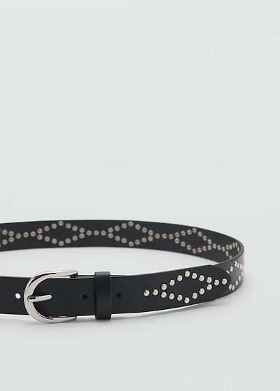 Studded faux-leather belt