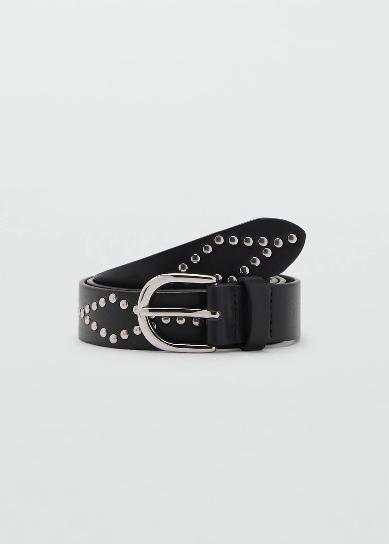 Studded faux-leather belt