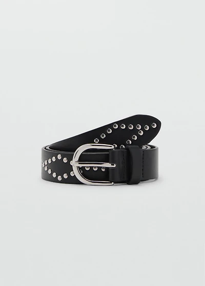 Studded faux-leather belt