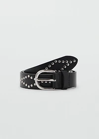 Studded faux-leather belt