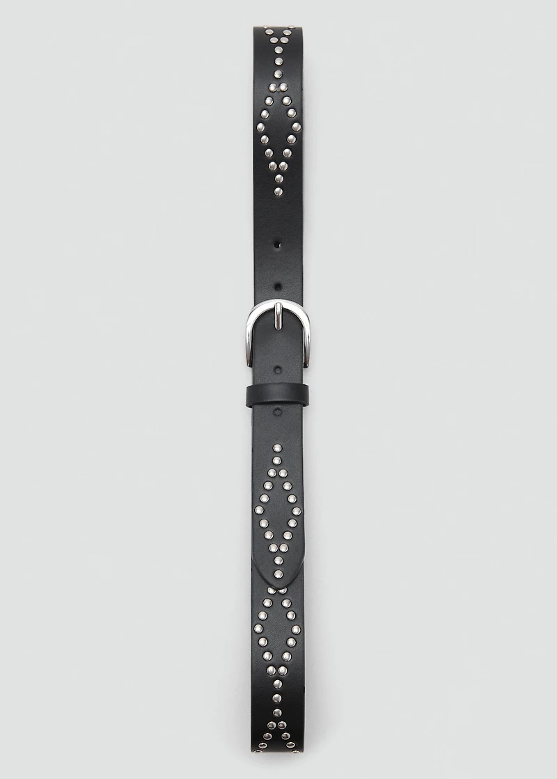 Studded faux-leather belt