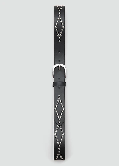 Studded faux-leather belt