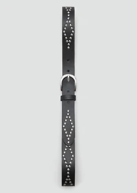 Studded faux-leather belt
