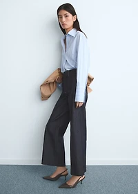 High-waisted culotte jeans with stitching