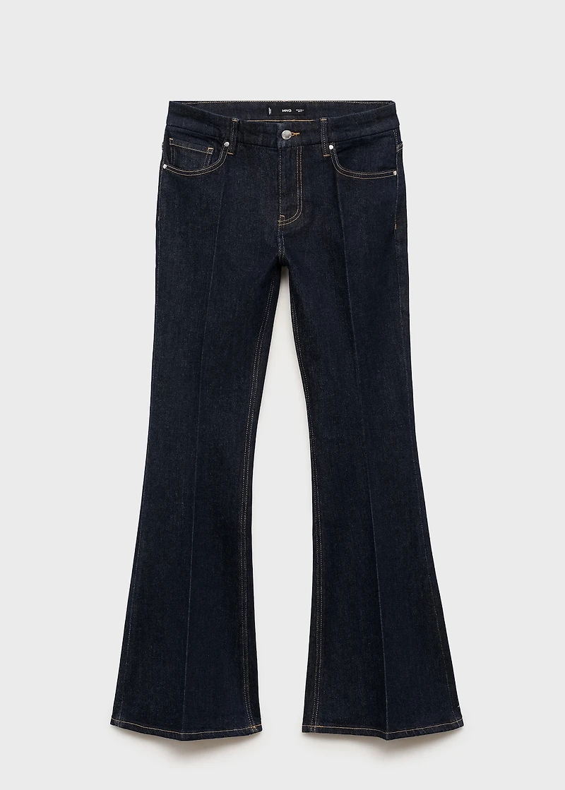 Violet flared high-rise jeans