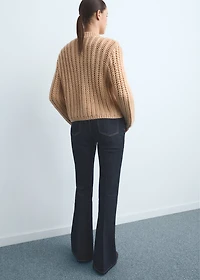 Violet flared high-rise jeans