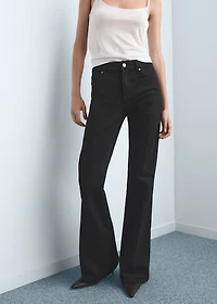 Violet flared high-rise jeans