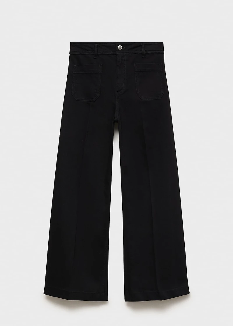 Wide-leg jeans with pockets
