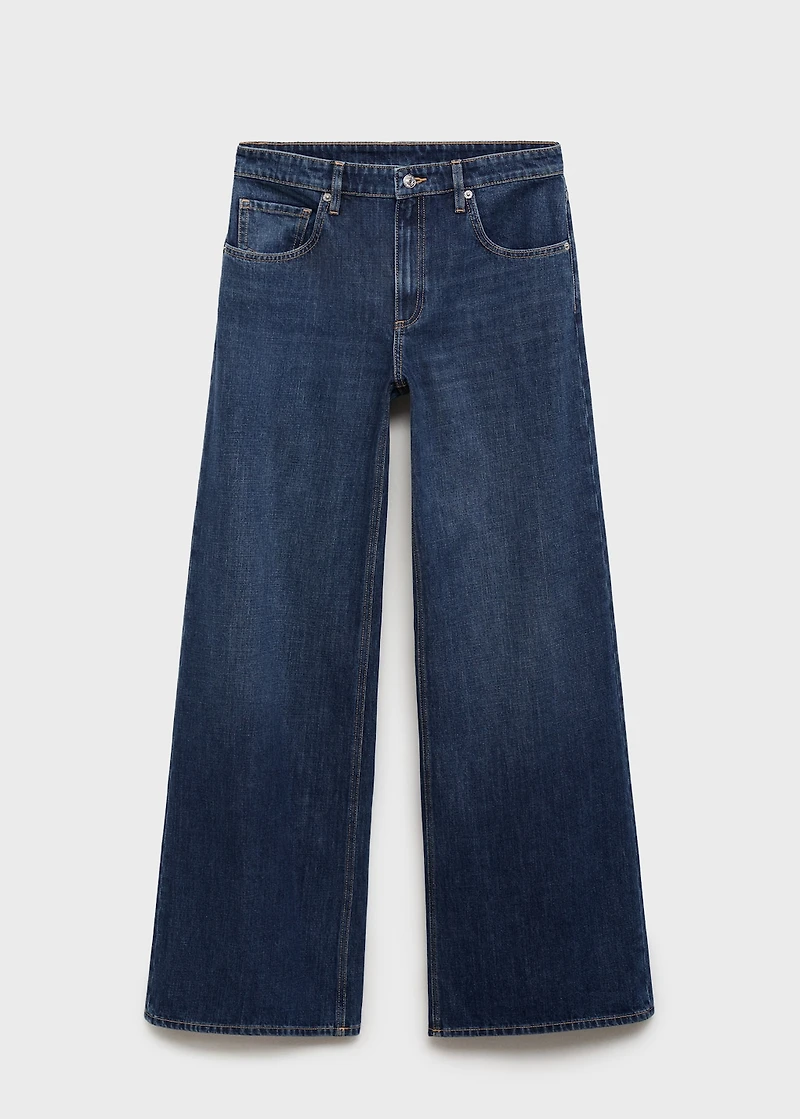Low-rise wide-leg jeans