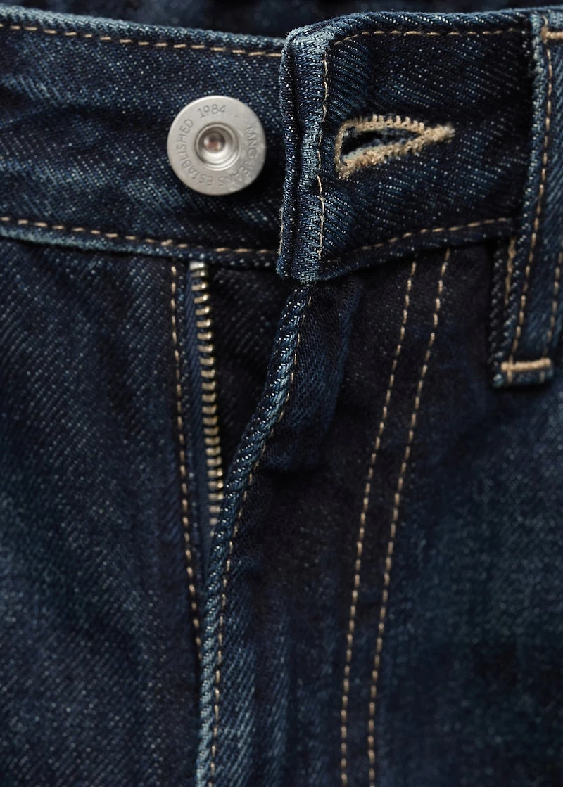 Wide-leg jeans with turn-up hem