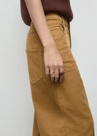 Wide-leg low-rise corduroy jeans