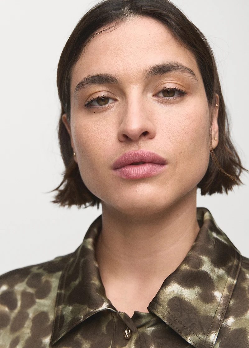 Printed shirt dress with belt