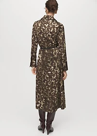 Printed shirt dress with belt