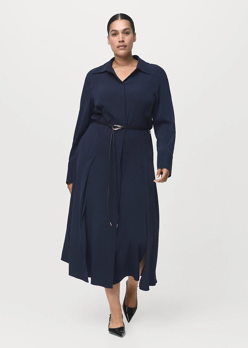 Belt shirt dress