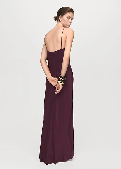 V-neck satin dress