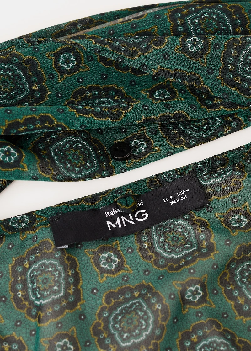 Printed dress with foulard