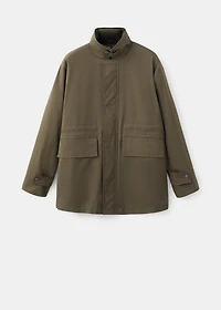 Water-repellent cotton barn jacket with pockets