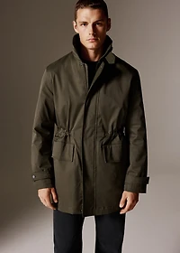 Water-repellent cotton barn jacket with pockets