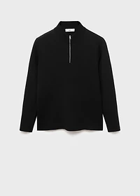 Knitted sweater with perkins neck