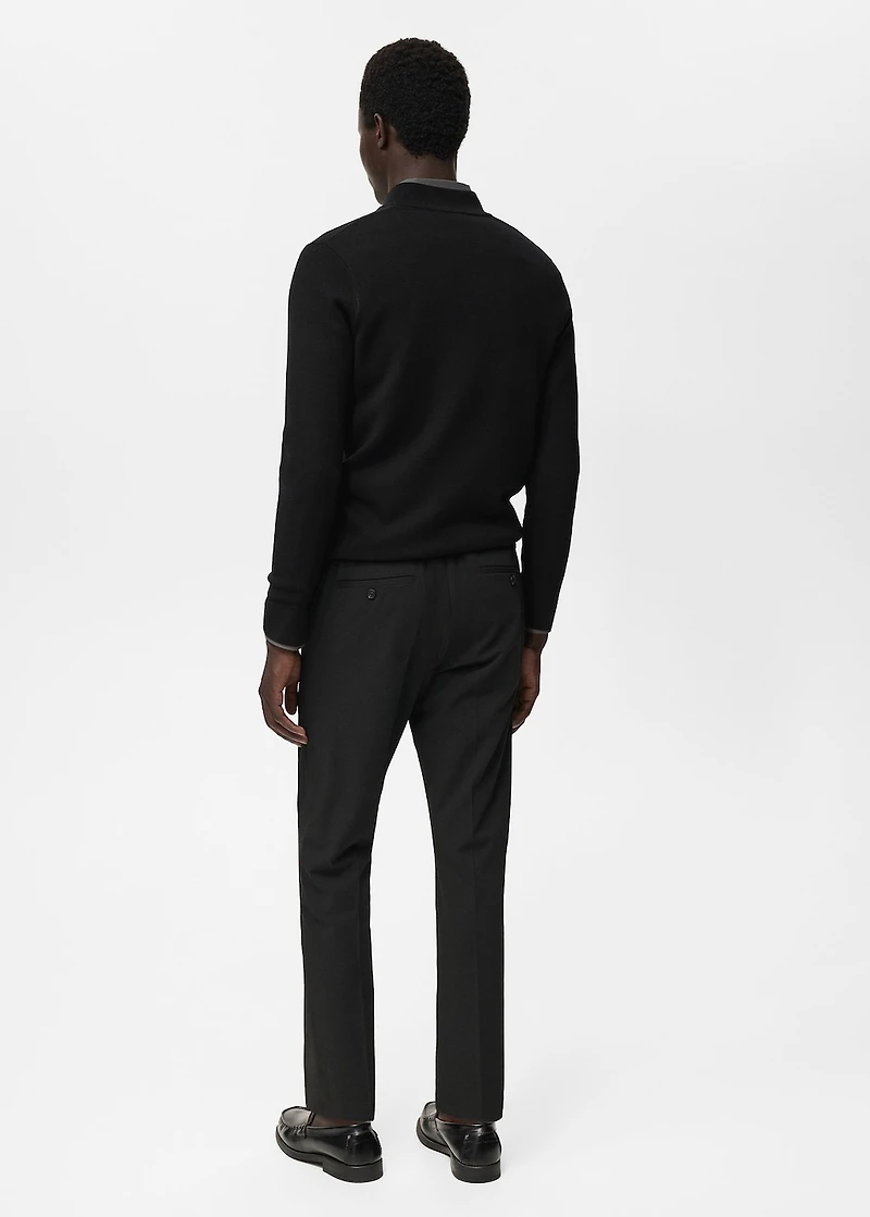 Knitted sweater with perkins neck