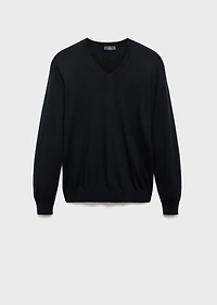 100% merino wool V-neck sweater