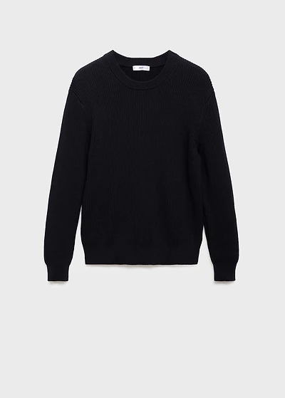 Fine rib-knit cotton sweater