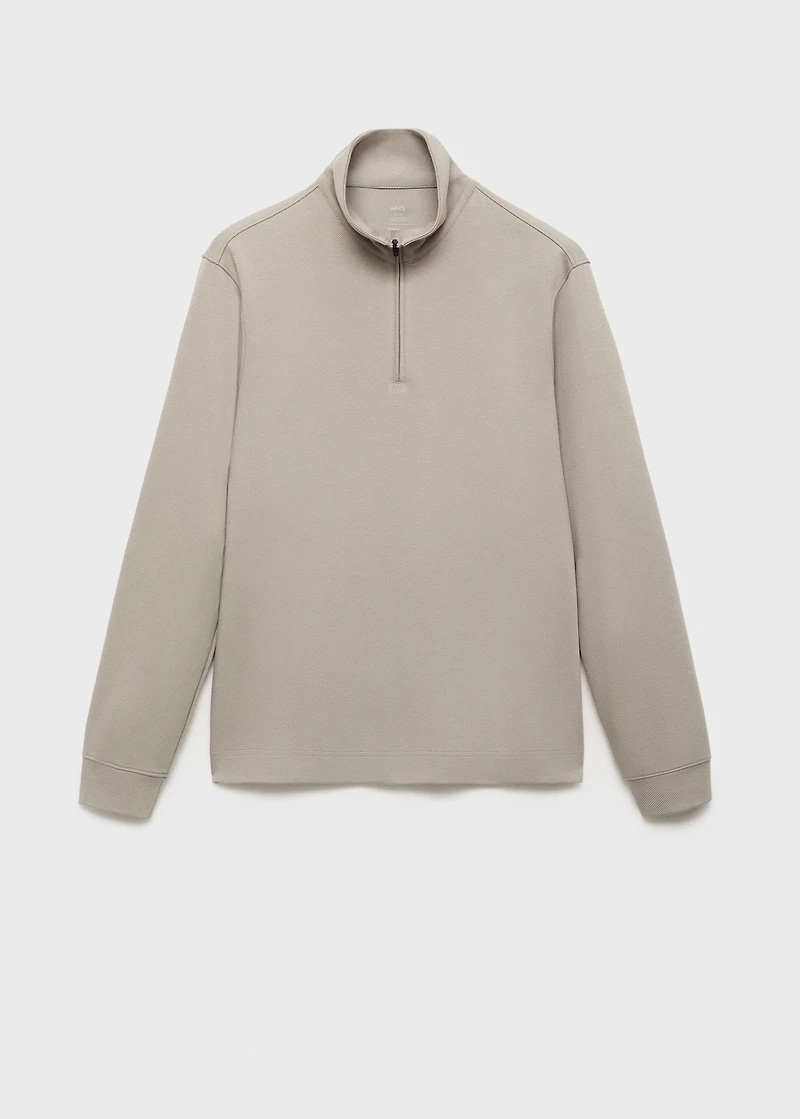 Regular-fit technical zip-up sweatshirt