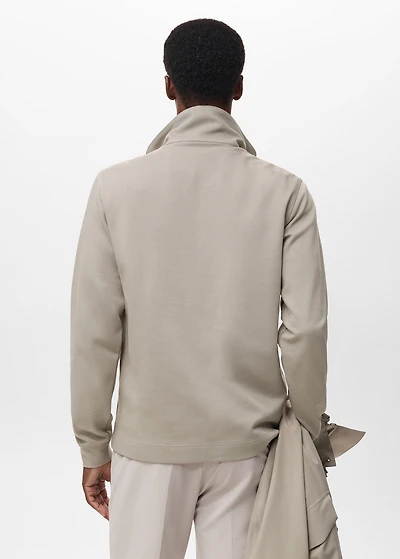 Regular-fit technical zip-up sweatshirt