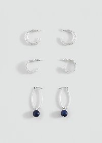 Pack of 3 combined earrings