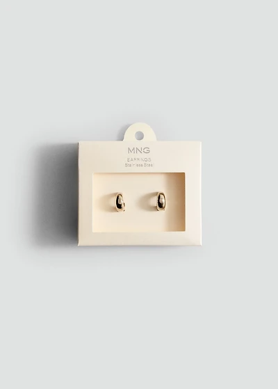 Stainless steel volume hoop earrings