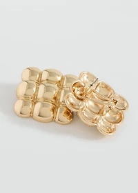 Embossed square earrings