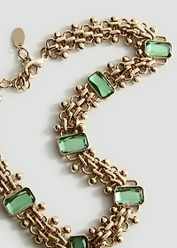 Beaded resin chain link necklace