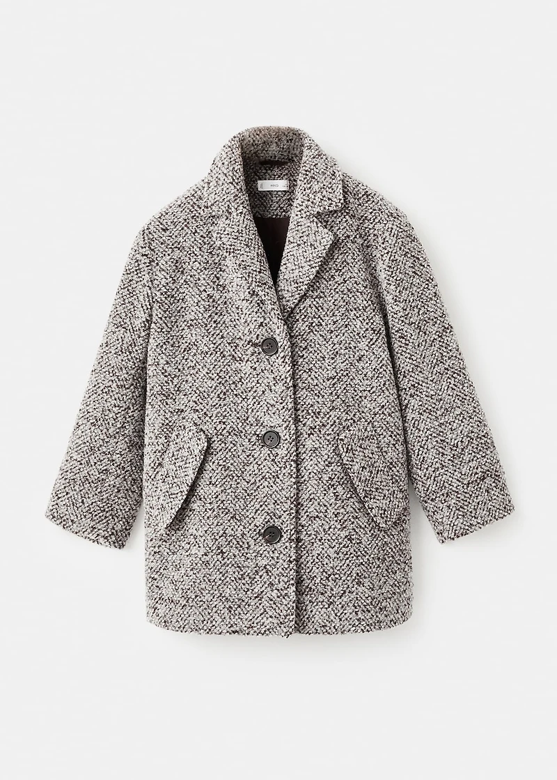 Flecked wool-blend coat