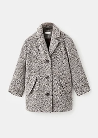 Flecked wool-blend coat
