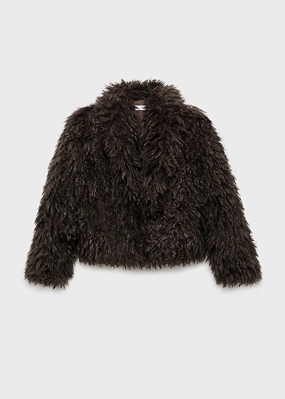 Short faux-fur coat