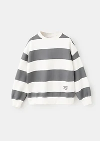Striped cotton-blend sweatshirt