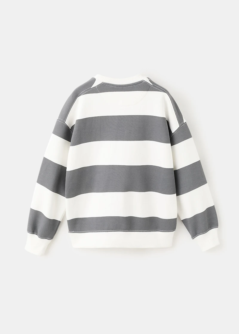 Striped cotton-blend sweatshirt