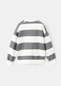 Striped cotton-blend sweatshirt