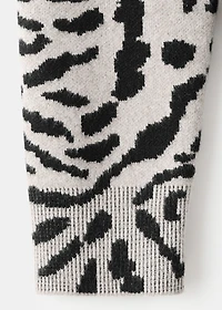 Animal-print knitted sweater