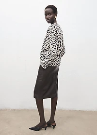 Animal-print knitted sweater