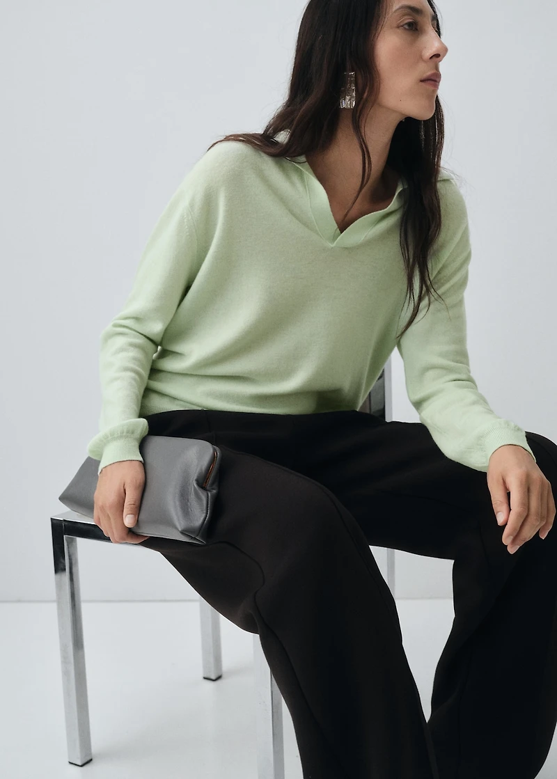 100% wool polo-neck sweater