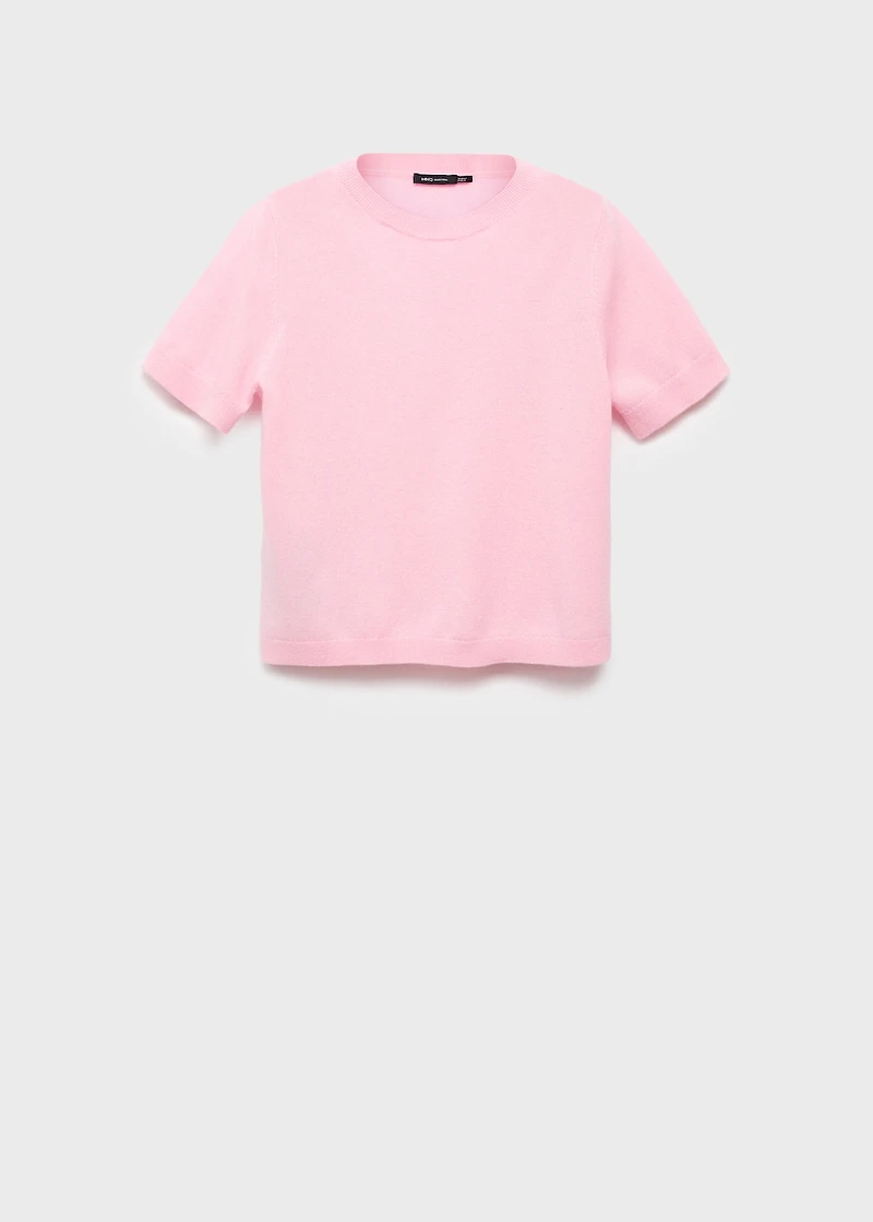 Short-sleeved wool sweater