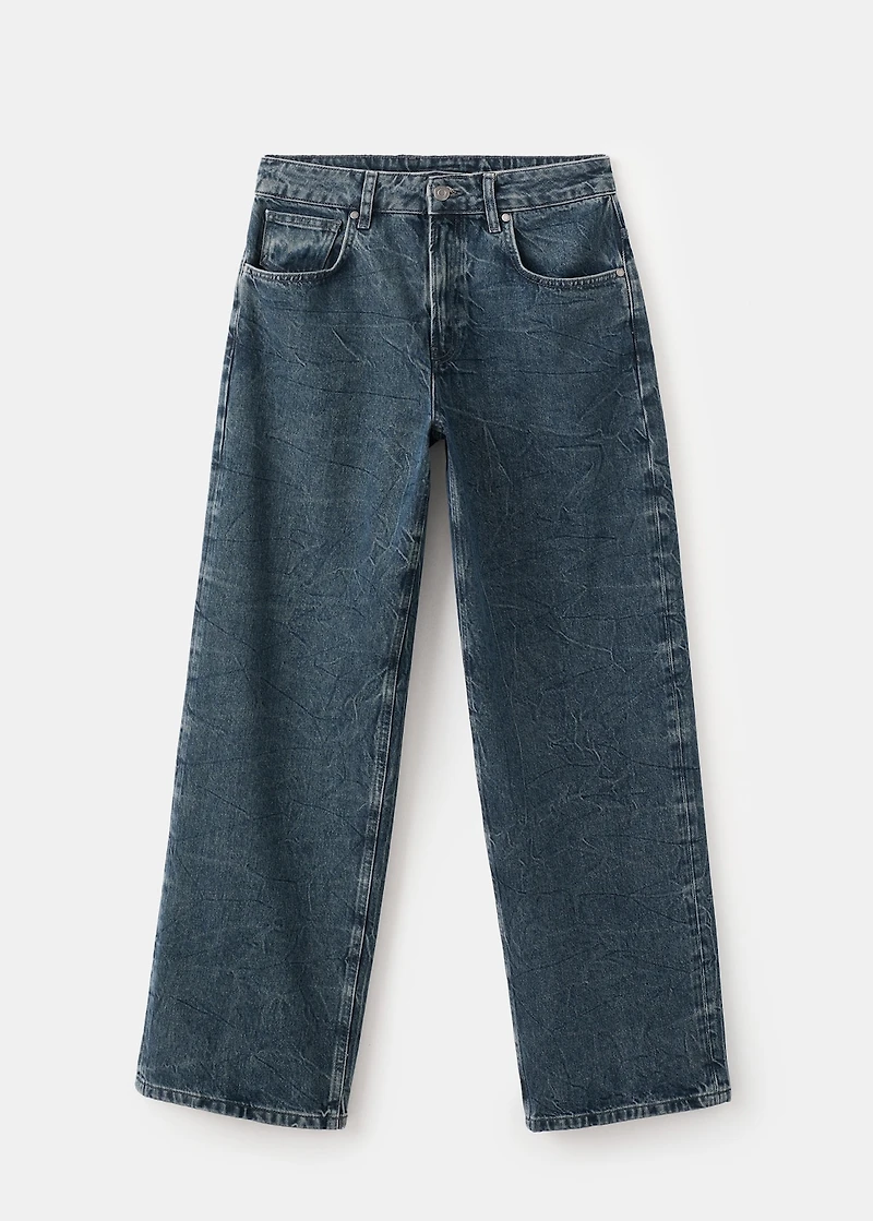 Mid-rise straight jeans