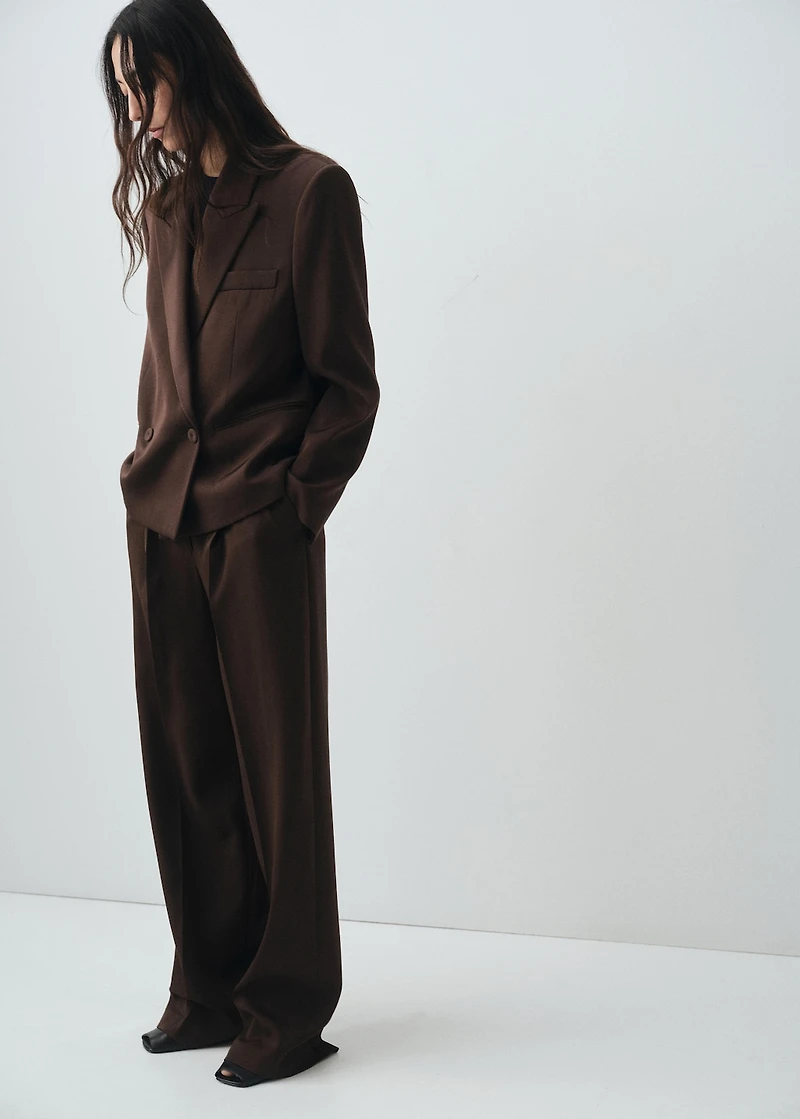 Double-breasted suit blazer