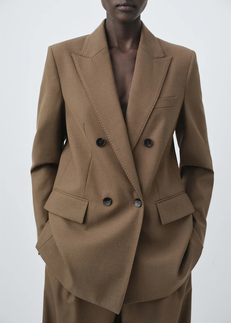 Double-breasted suit blazer