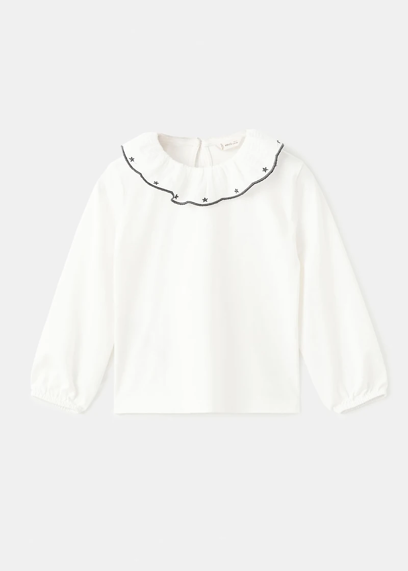 Cotton t-shirt with embroidered stars