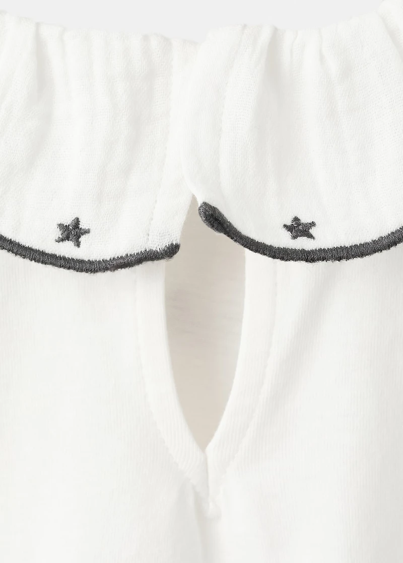 Cotton t-shirt with embroidered stars